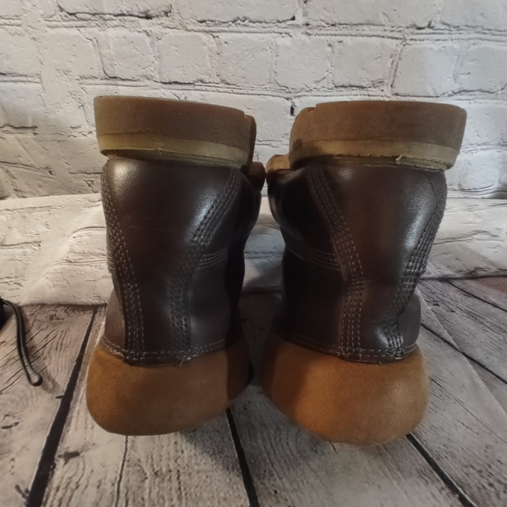 Timberland Lace Up Brown Leather Boots  Two-Tone  9.5 - Picture 14 of 16